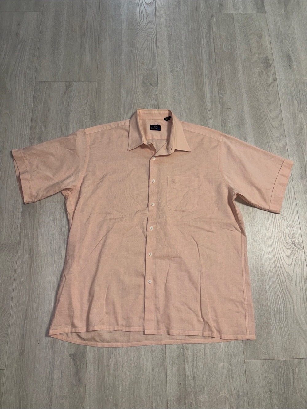 🔥BUNDLESALE Men's XL Countess Mara LuxuryShort-Sleeve Button-Down Shirt in Peach
